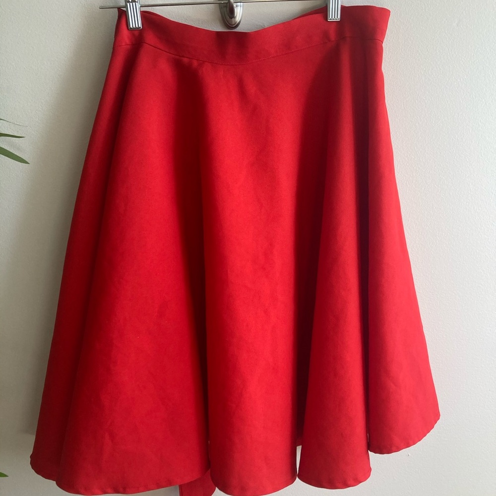 Circle Wrap Skirt - Red